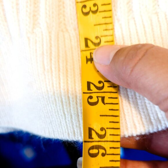 H&M Womens Small Oversized Chunky Cream Cable Knit V-Neck Sweater Vest - Picture 6 of 6